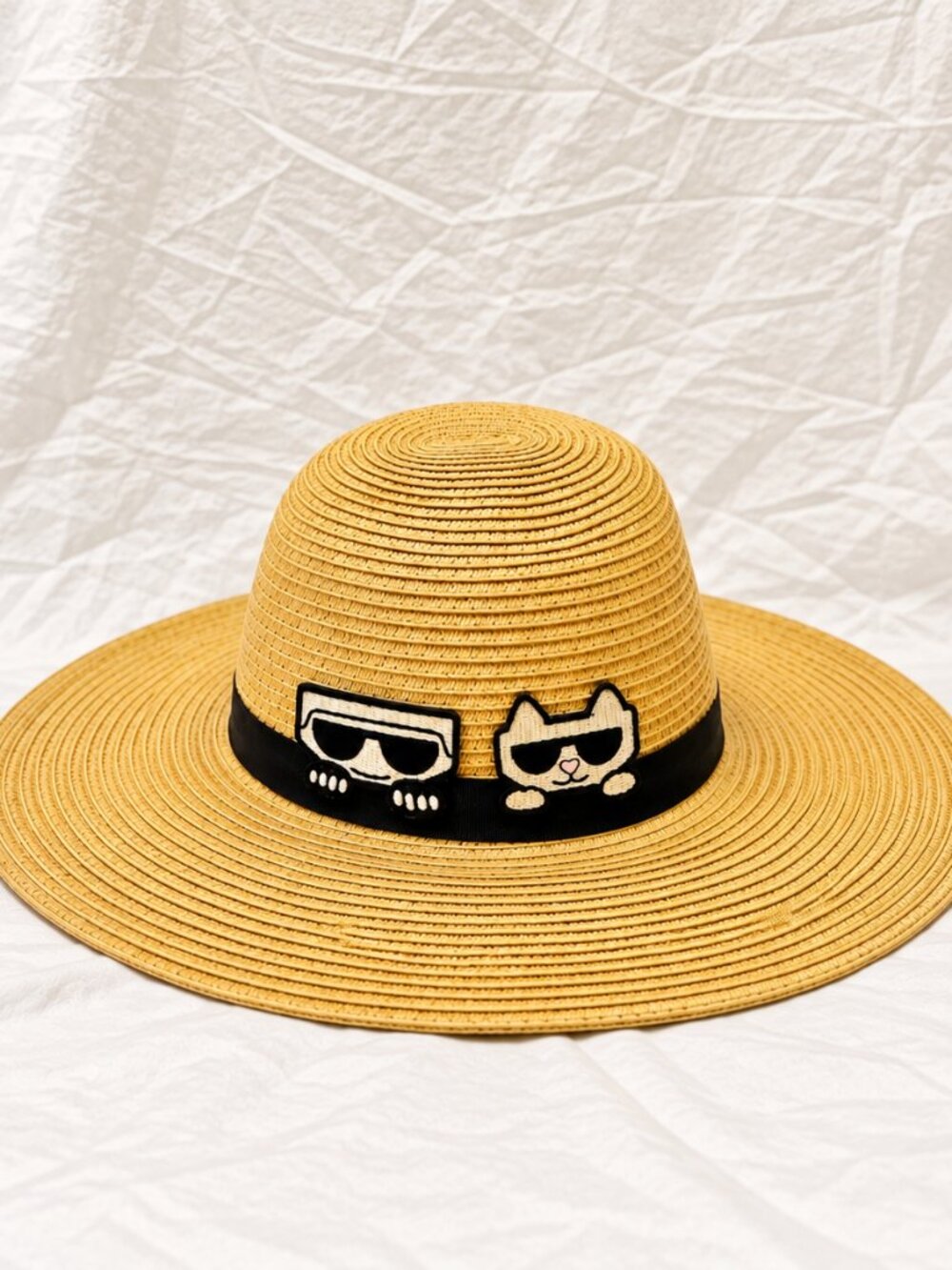 Karl Lagerfeld Paris Wide Brim Straw Sun Hat